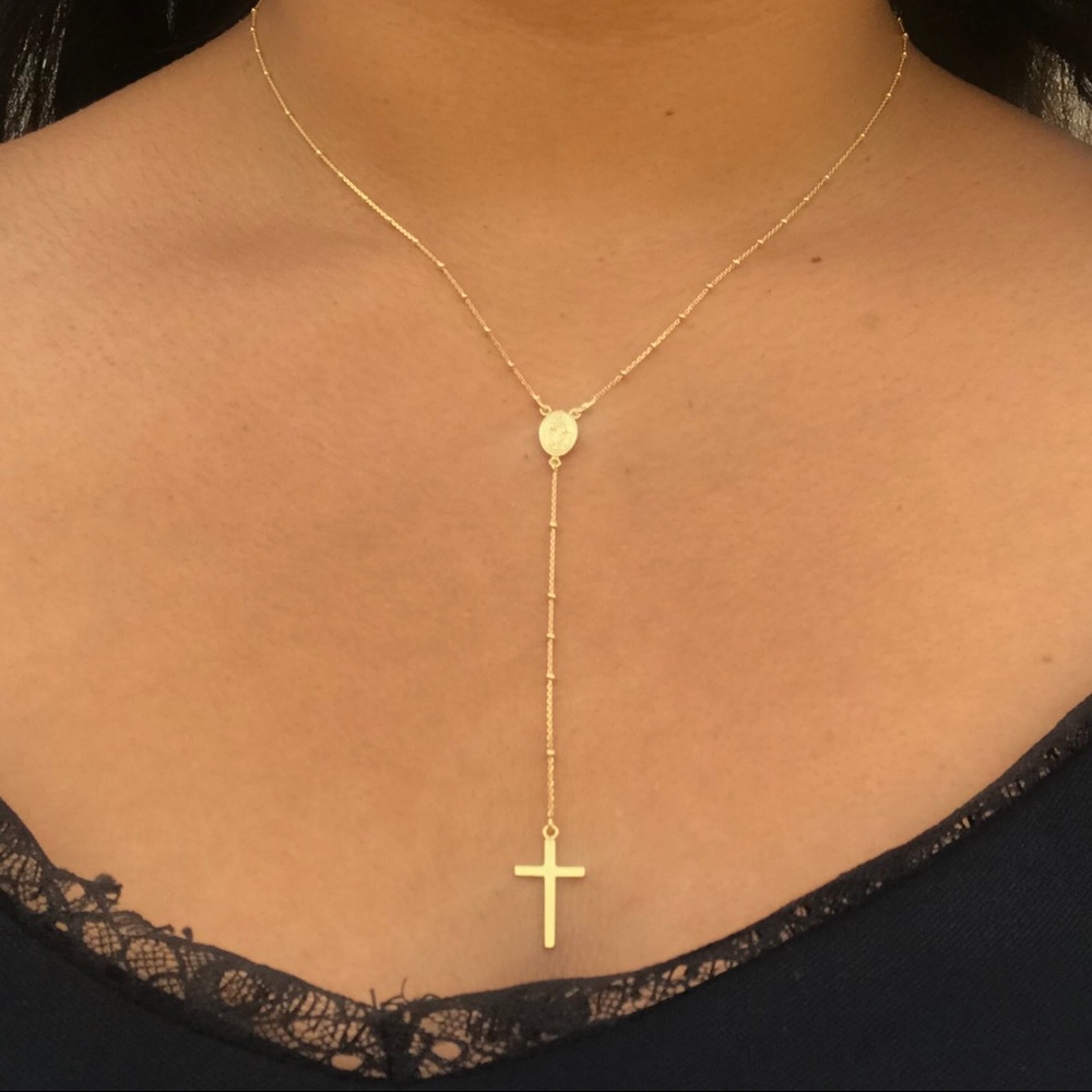 Sterling Silver Rosary Necklace
